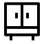 Wardrobe icon with stroke sharp style