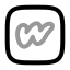 Wattpadsquare icon with twotone rounded style