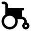 Wheelchair icon with solid standard style