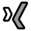 Xing icon with duotone rounded style