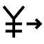 Yensend icon with stroke sharp style