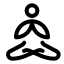 Yoga icon with stroke rounded style