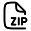 Zip icon with stroke rounded style