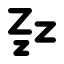 Zzz icon with solid rounded style